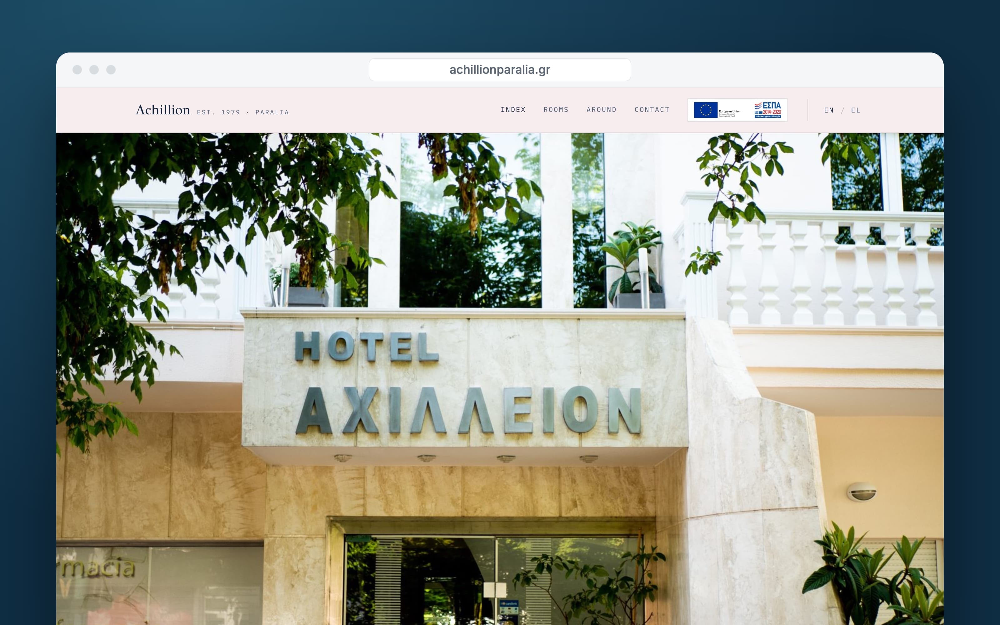 Achillion Hotel website preview