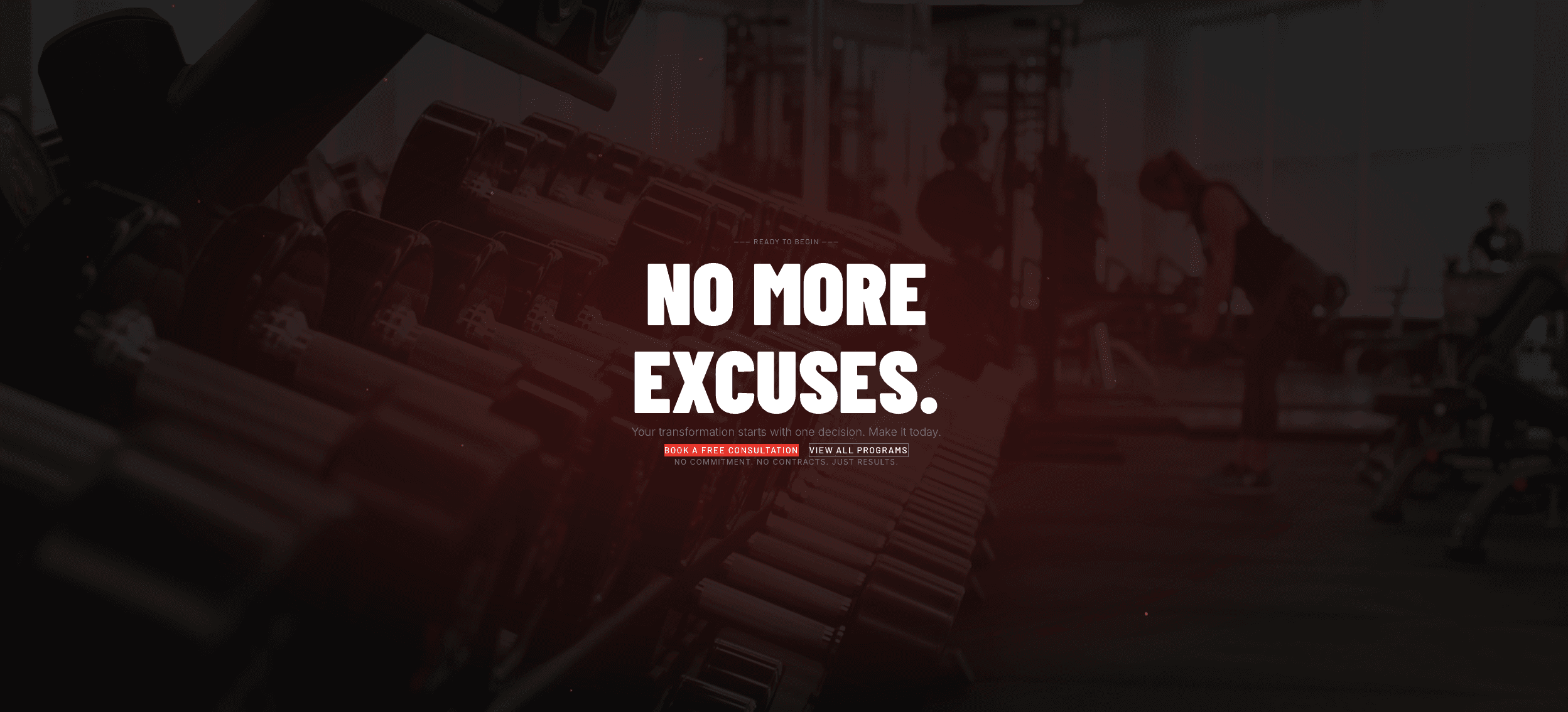 Κεντρική εικόνα της ιστοσελίδας Forged Gym
